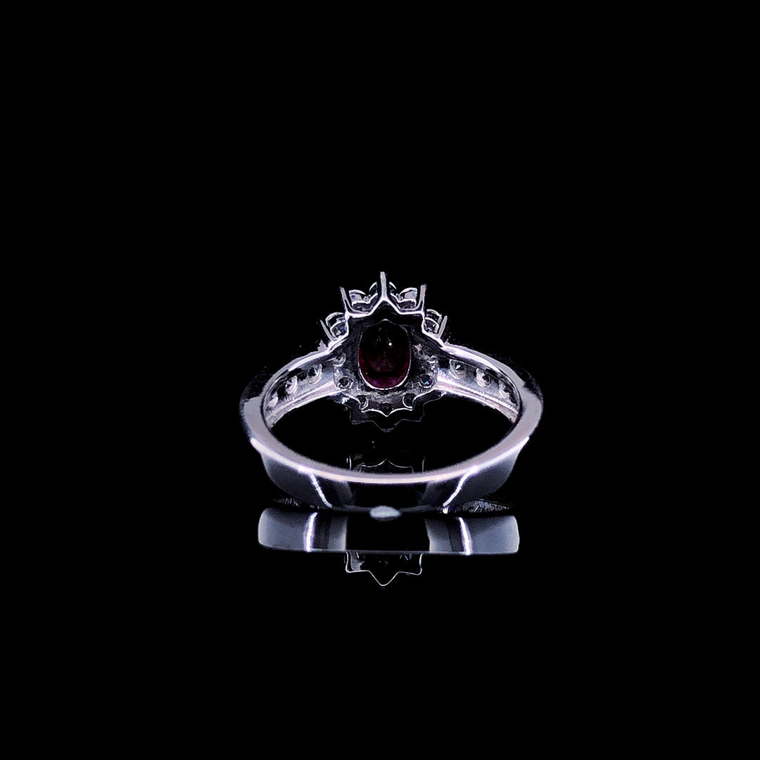 Scarlet Bloom Solitaire Ring