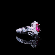 Scarlet Bloom Solitaire Ring