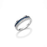 Cushion Cut Blue Sapphire Band