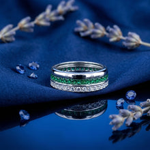 Cushion Cut Green Sapphire Band