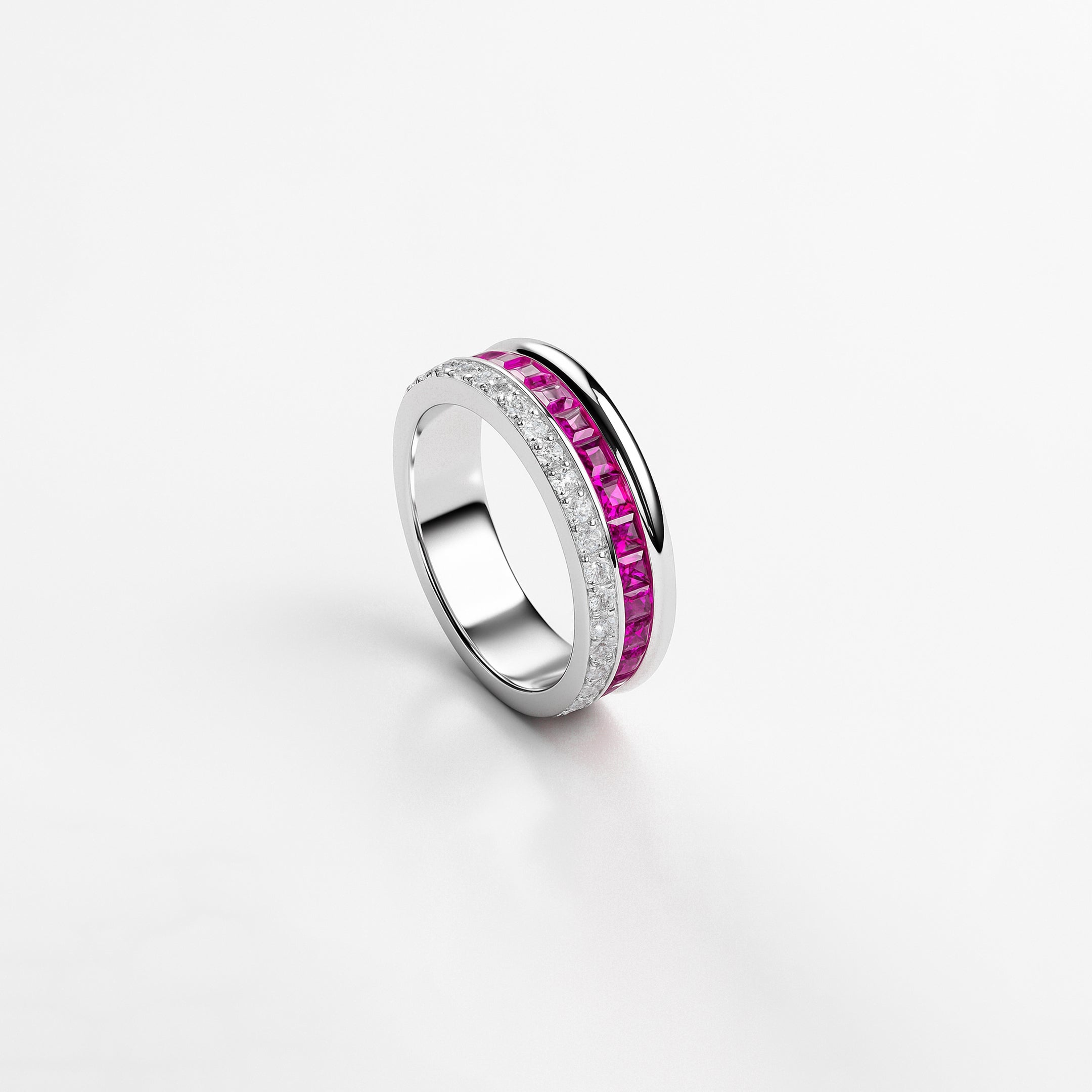 Cushion Cut Ruby Band
