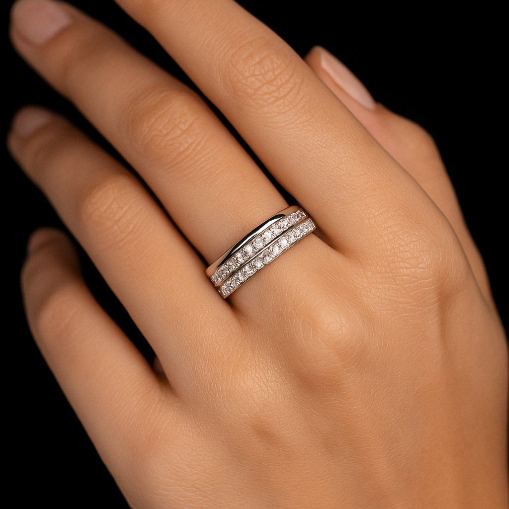 Cushion Cut White Band
