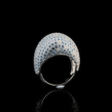 Aqua Dome Pavé Cocktail Ring