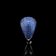 Sapphire Dome Pavé Cocktail Ring
