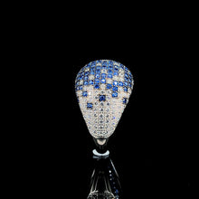 Sapphire Dome Pavé Cocktail Ring