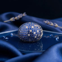 Sapphire Dome Pavé Cocktail Ring