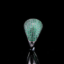 Emerald Dome Pavé Cocktail Ring