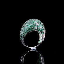 Emerald Dome Pavé Cocktail Ring