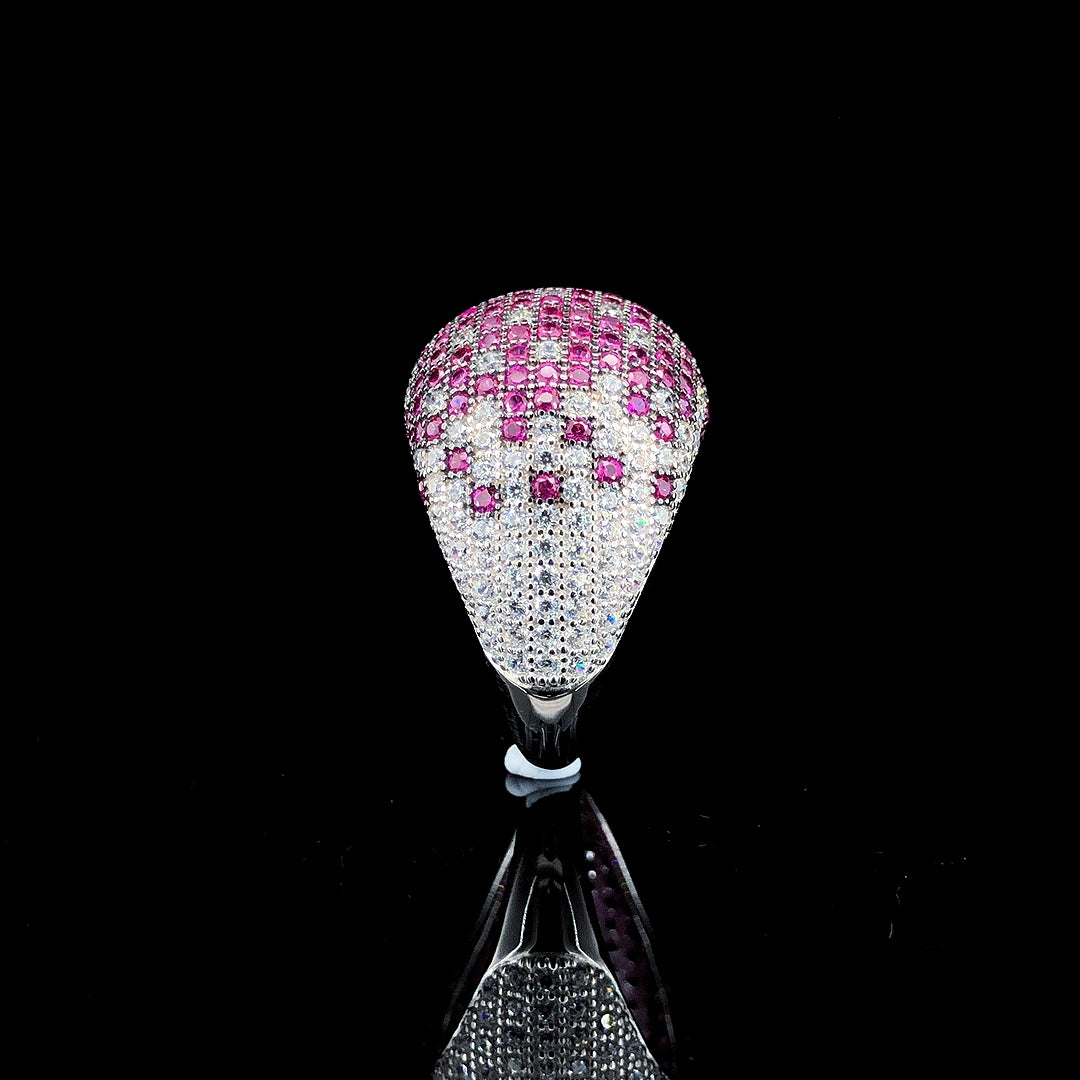 Ruby Dome Pavé Cocktail Ring