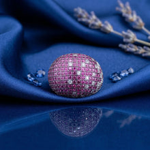 Ruby Dome Pavé Cocktail Ring
