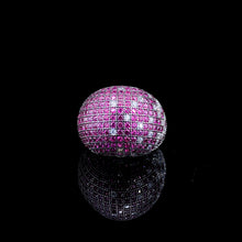 Ruby Dome Pavé Cocktail Ring