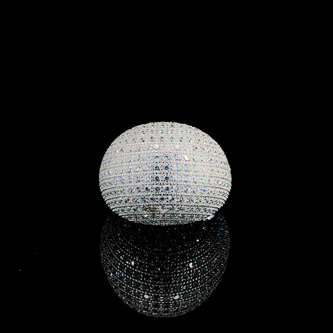 White Dome Pavé Cocktail Ring