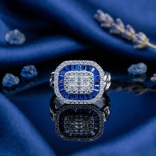 Sapphire Baguette Halo Cocktail Ring