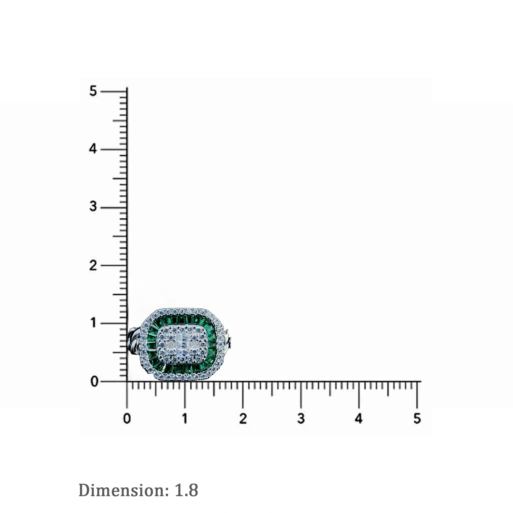Emerald Baguette Halo Cocktail Ring