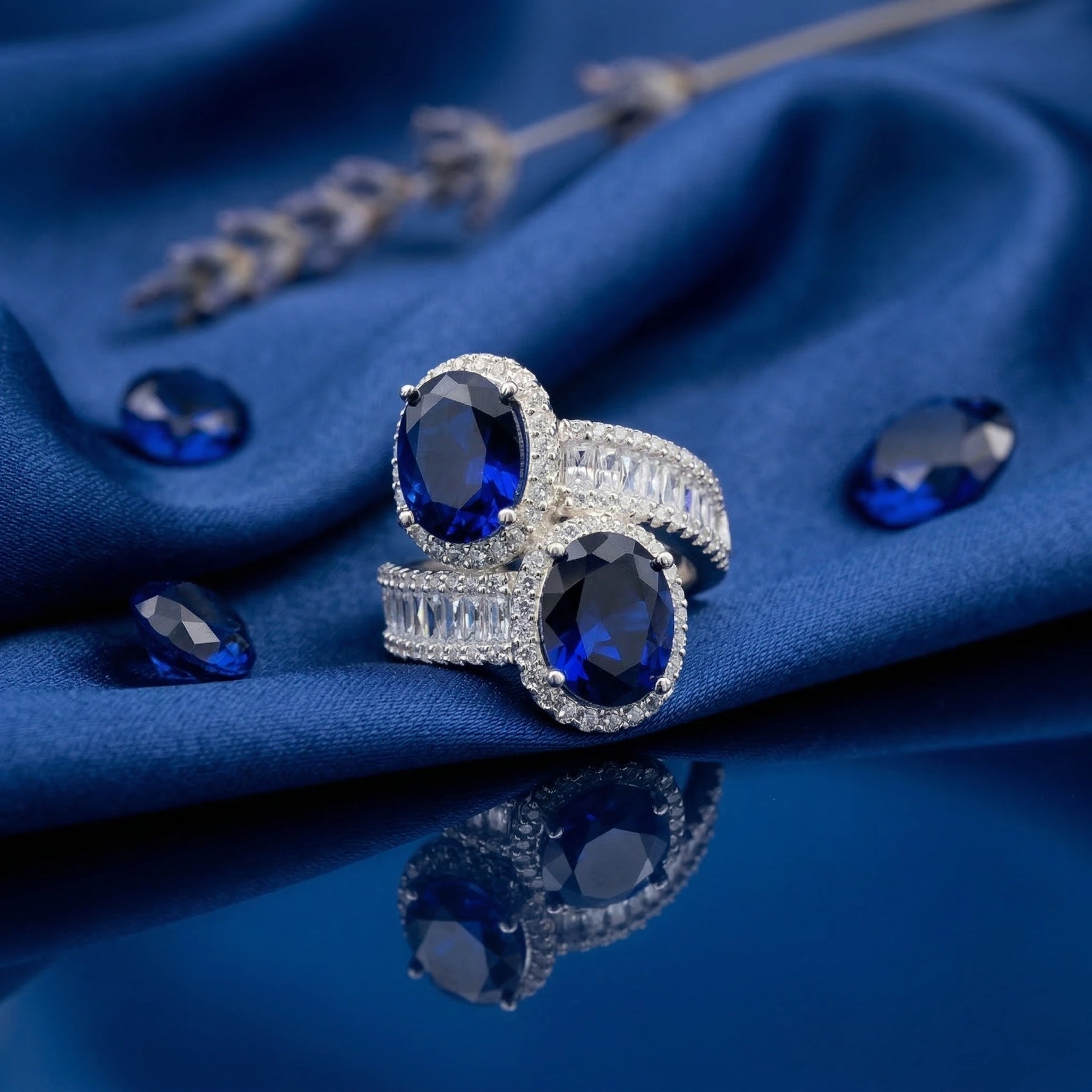 Sapphire Toi et Moi Ring