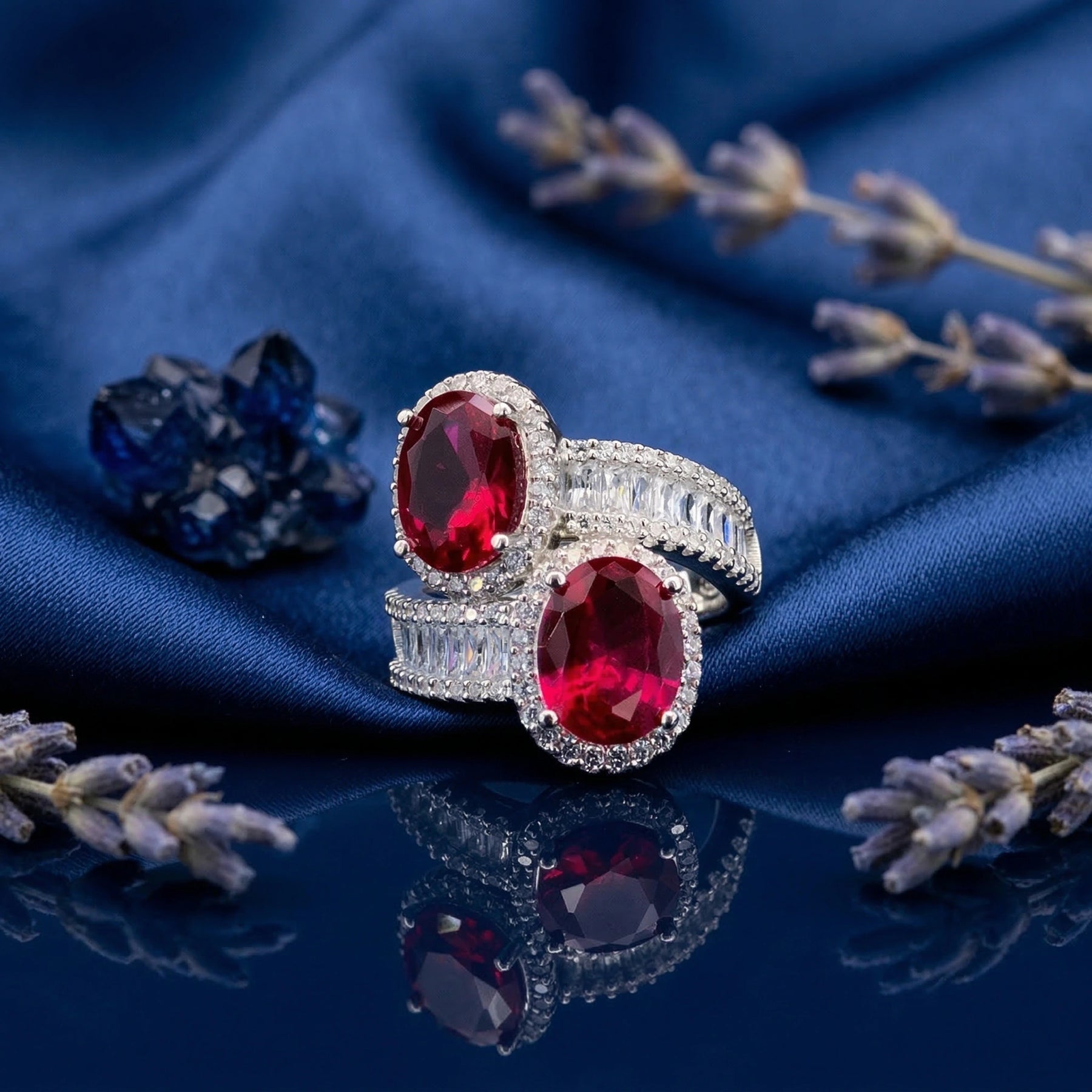 Ruby Toi et Moi Ring