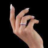 Cushion Cut Ruby Band
