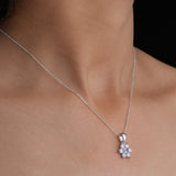 White Aqua Floral Pendant