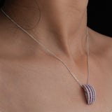 Ruby Stripe Curve Pendant