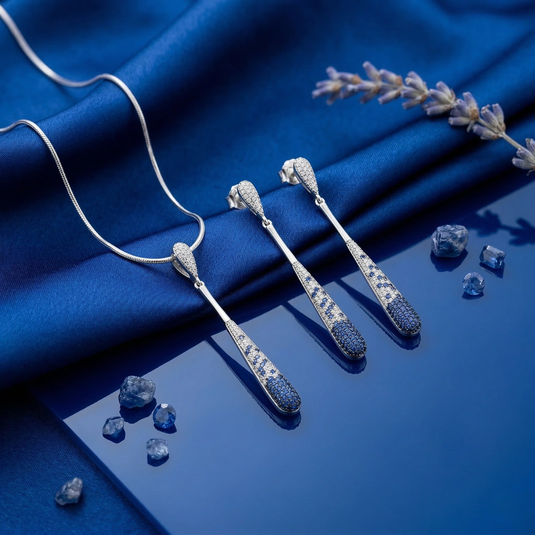 Sapphire Teardrop Elegance Set