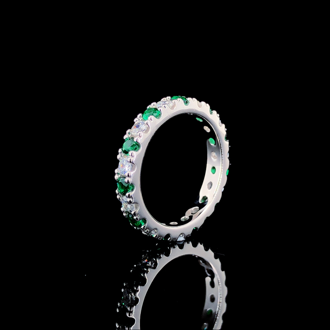 Emerald Eternity Ring Band