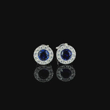 Sapphire Halo Stud Earrings