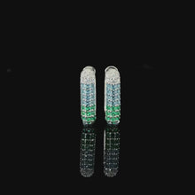 Emerald Ombré Pavé Huggie Hoop Earring