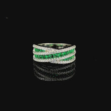Emerald Criss Cross Ring