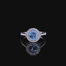 Aqua Bloom Halo Ring