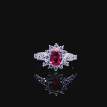 Scarlet Bloom Solitaire Ring