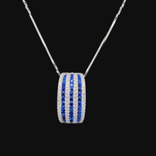 Sapphire Stripe Curve Pendant