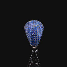 Sapphire Dome Pavé Cocktail Ring