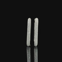 White Ombre Pavé Hoop Earrings