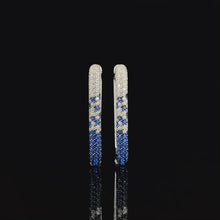 Sapphire Ombre Pavé Hoop Earrings