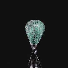 Emerald Dome Pavé Cocktail Ring