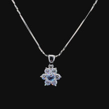 White Aqua Floral Pendant