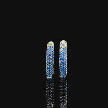 Sapphire Pavé Huggie Square Hoop Earrings