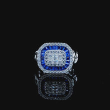 Sapphire Baguette Halo Cocktail Ring