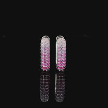 Ruby Ombré Pavé Huggie Hoop Earring