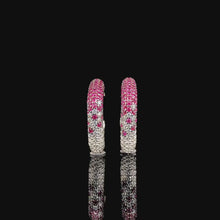 Ruby Pavé Huggie Square Hoop Earrings