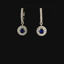 Sapphire Celestia Halo Earrings
