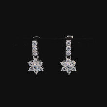 White Flower Cluster Drop Earrings