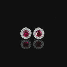 Ruby Halo Stud Earrings