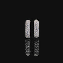 White Ombré Pavé Huggie Hoop Earring