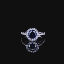 Midnight Bloom Halo Ring
